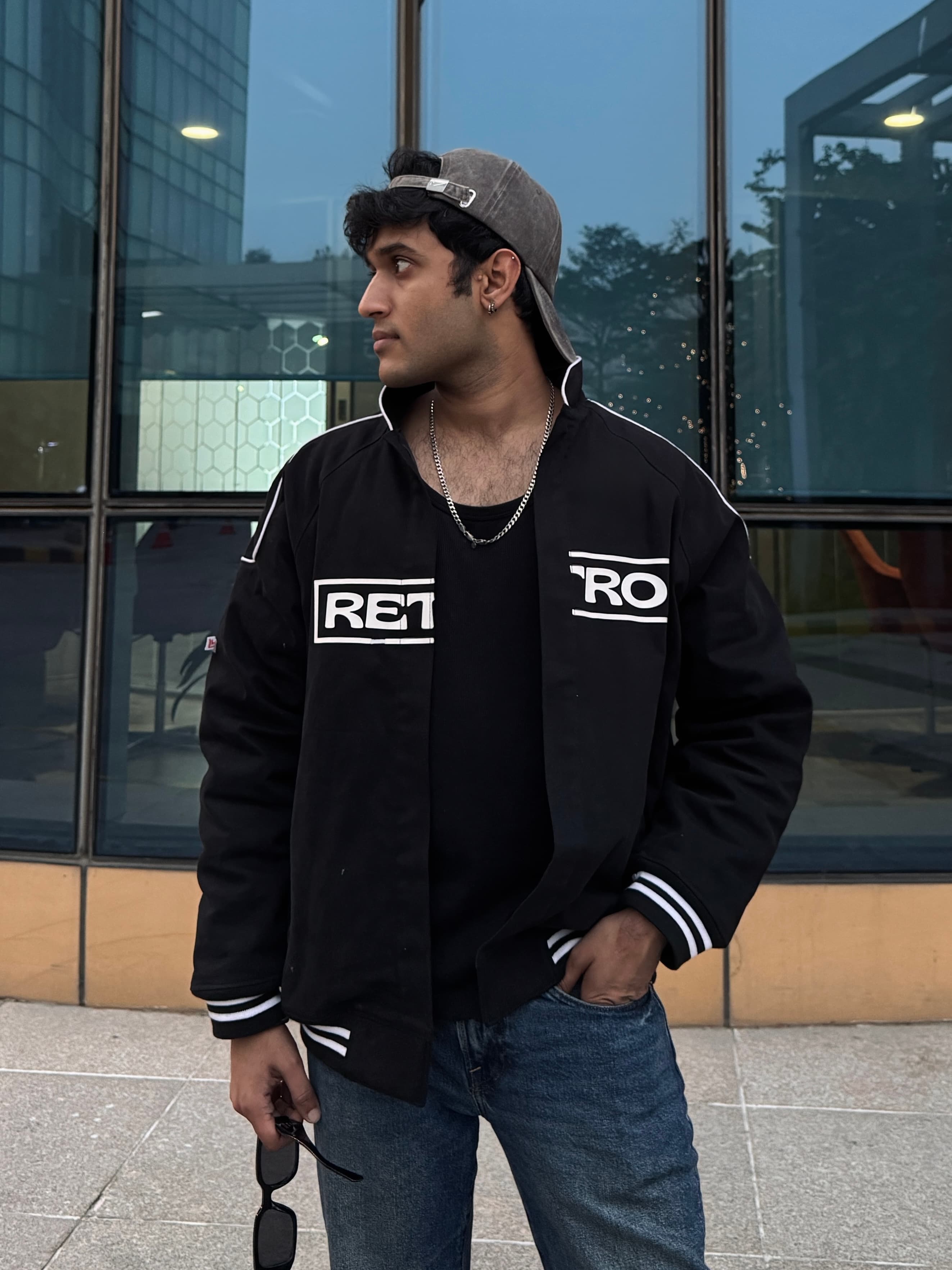 UNISEX BLACK VARSITY JACKET
